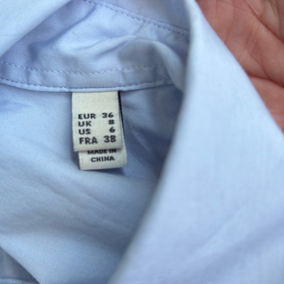 Gant Blue Oversized Asymmetrical Wrap Button Down Shirt - Picture 10 of 14